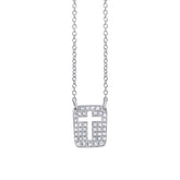 0.13ct 14k White Gold Diamond Cross Necklace